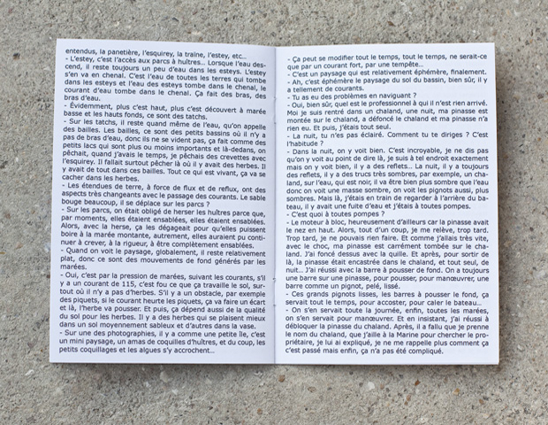 Carnet d'artiste OV, entretien avec mon père, ostréiculteur<br />